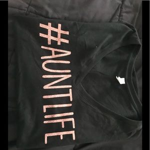#AUNTLIFE T black T-shirt NWOT sz L